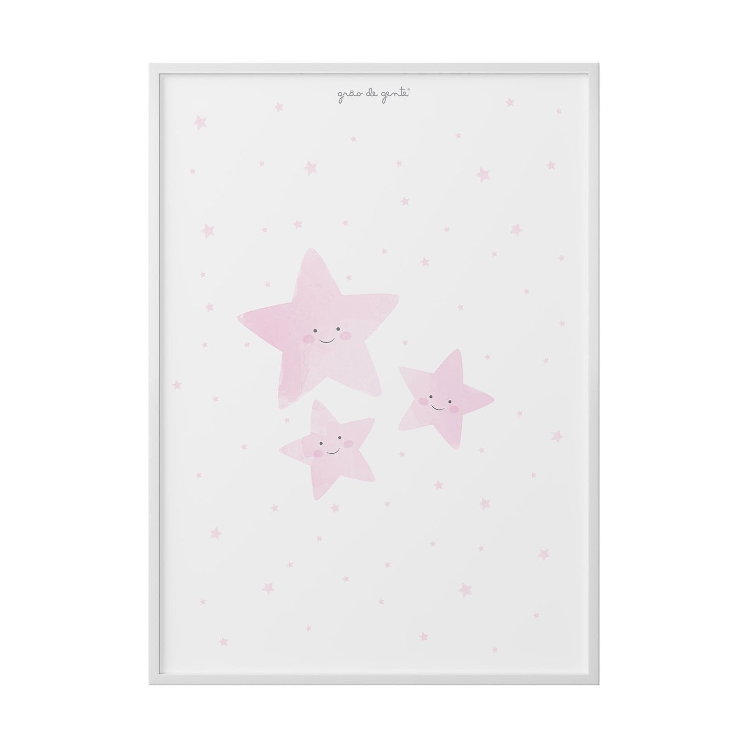 Quadro Estrelinhas Rosa 40cm 