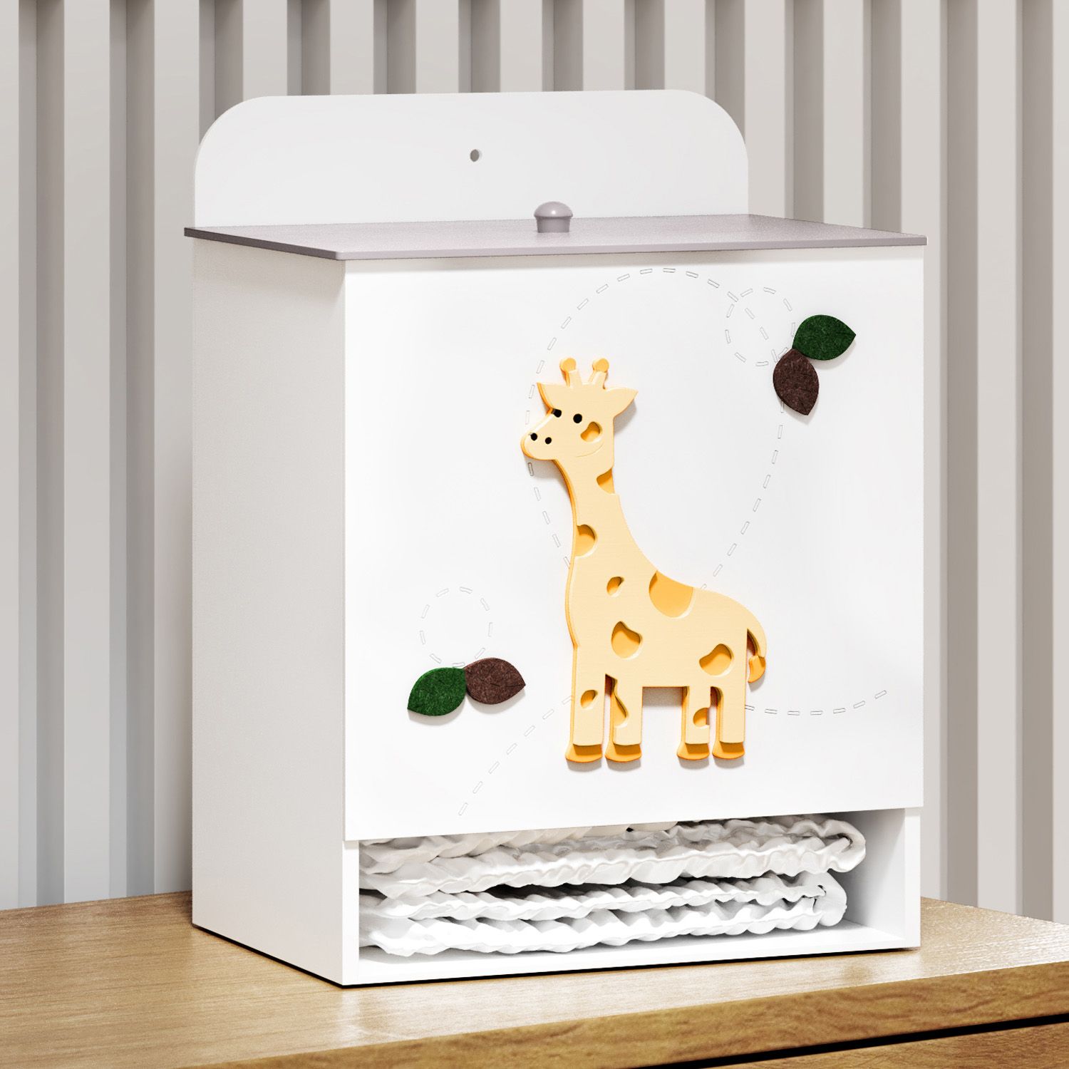 Porta Fraldas MDF Girafinha Safári Baby