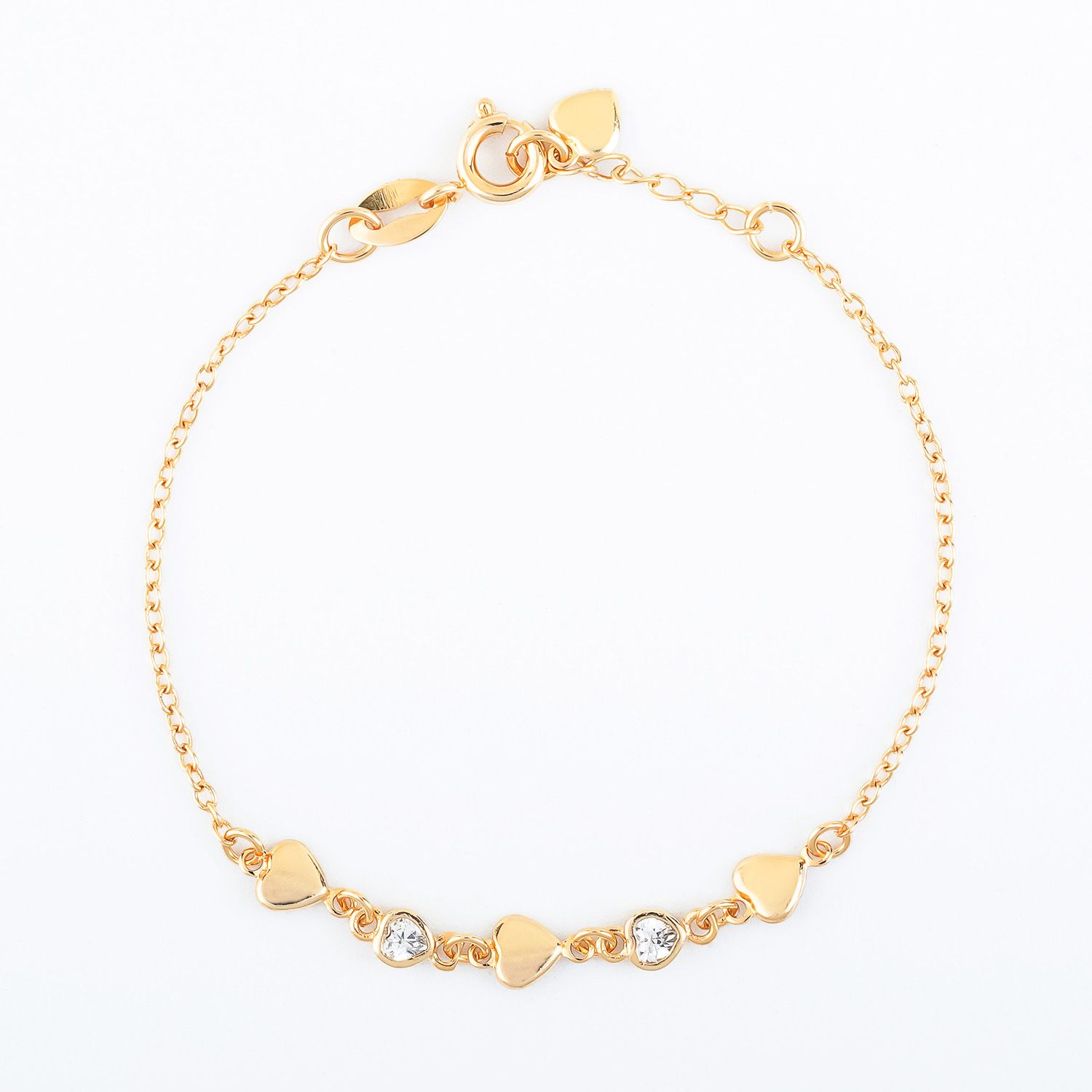 Pulseira Infantil Amore com Zircônia Ouro 