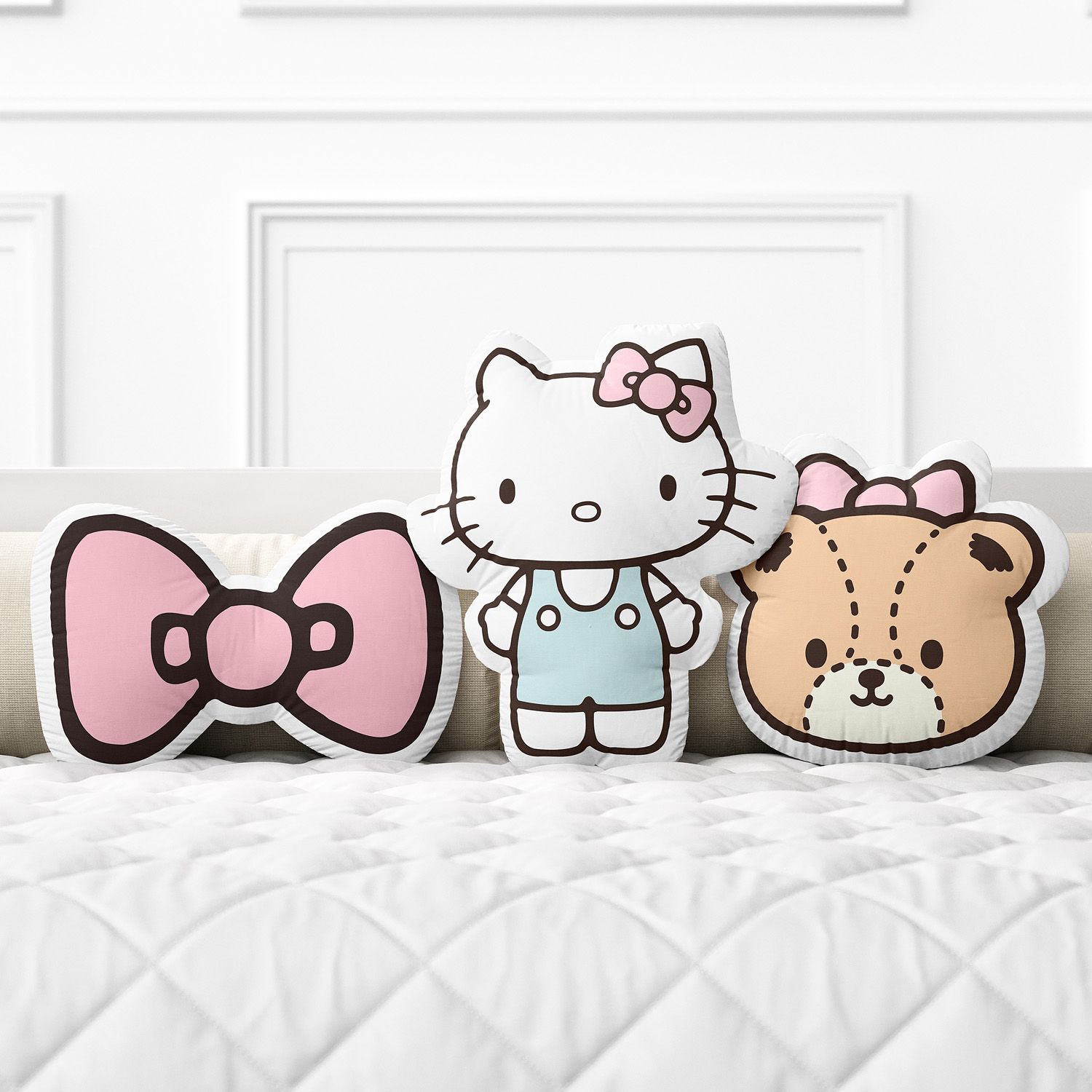 Almofadas Boneca Hello Kitty, Laço e Tiny Chum 3 Peças