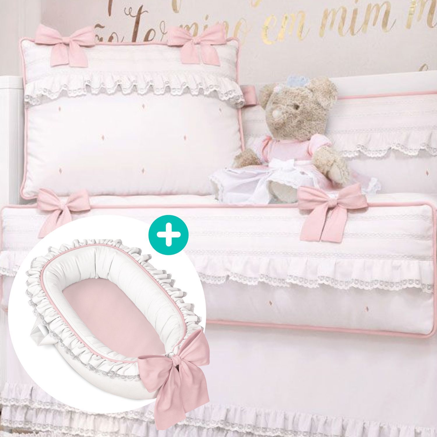 Kit Berço Princesa Clássica + Ninho para Bebê Redutor de Berço Princesa Clássica