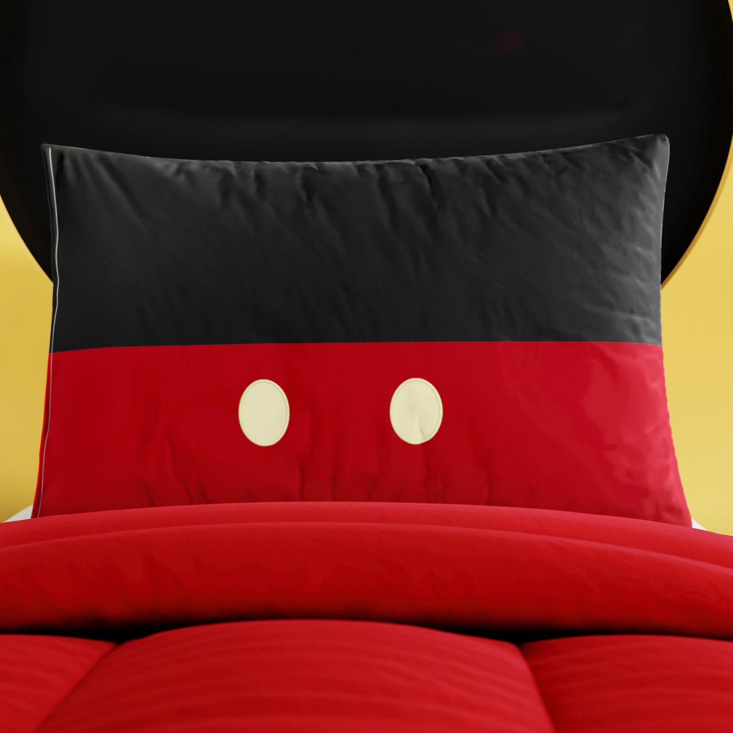 Fronha de Travesseiro Infantil Mickey Mouse Vermelho e Preto