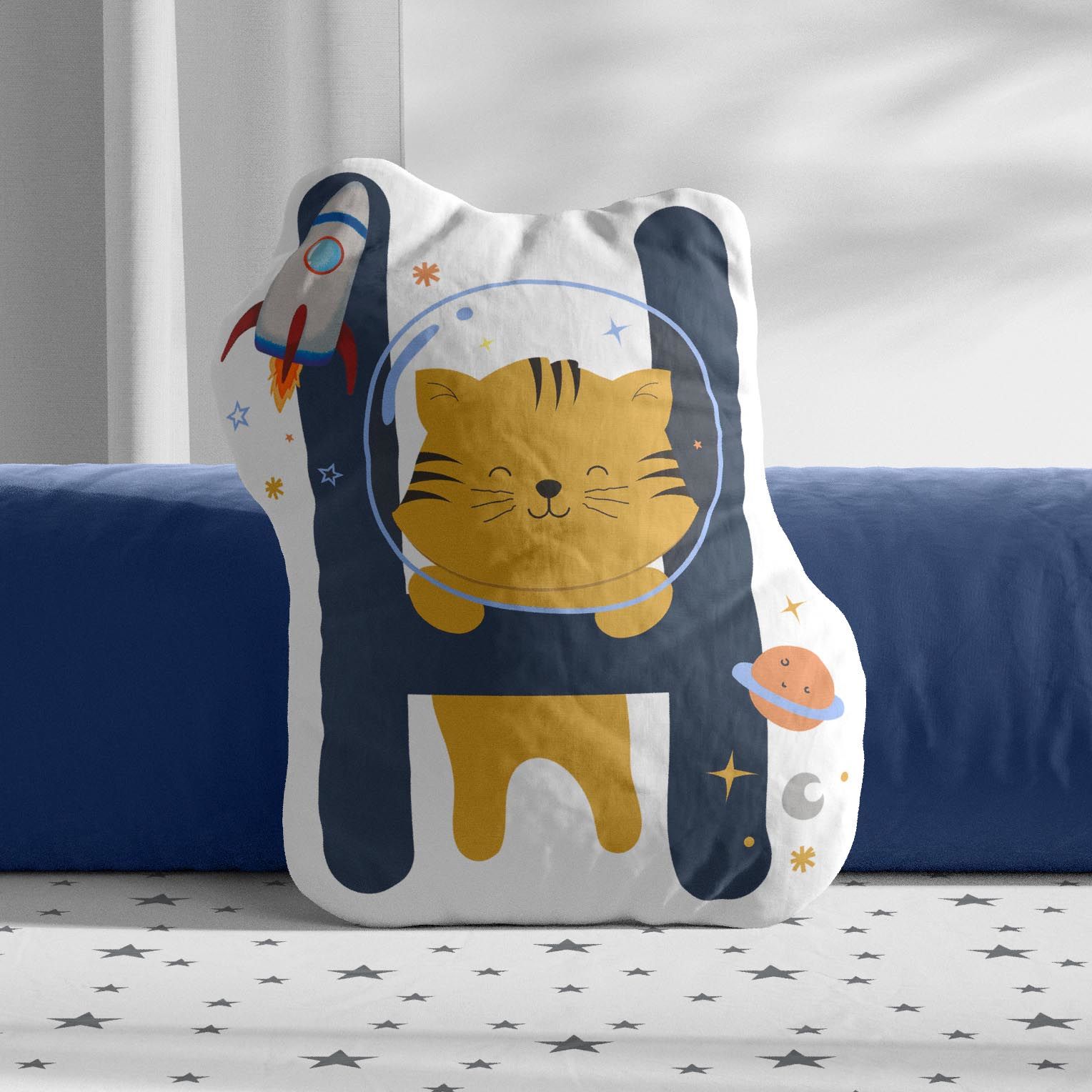 Almofada Amiguinho Tigre Astronauta Letra H 20cm