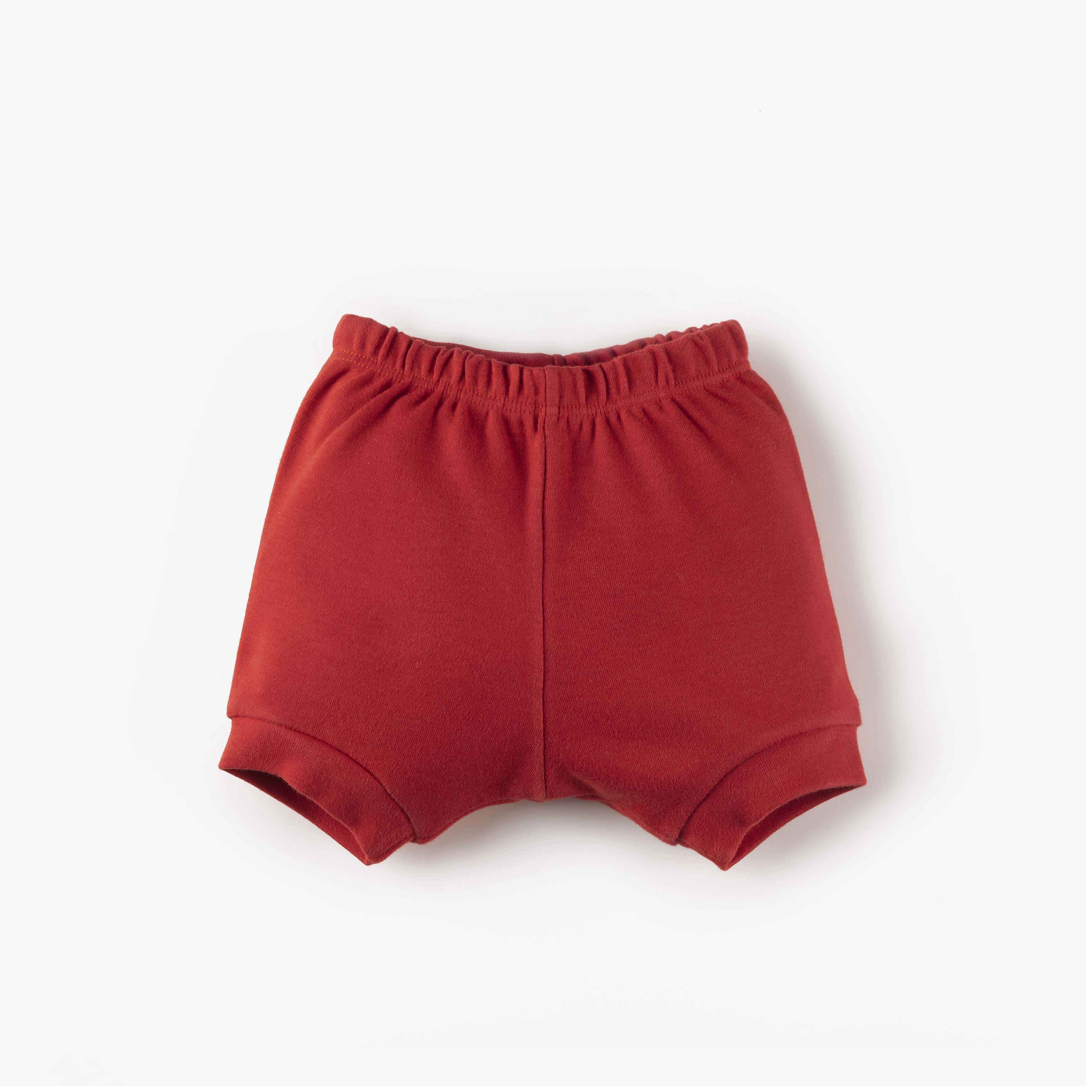 Shorts Bebê Tapa Fraldas Comfort em Algodão Egípcio Vermelho 
