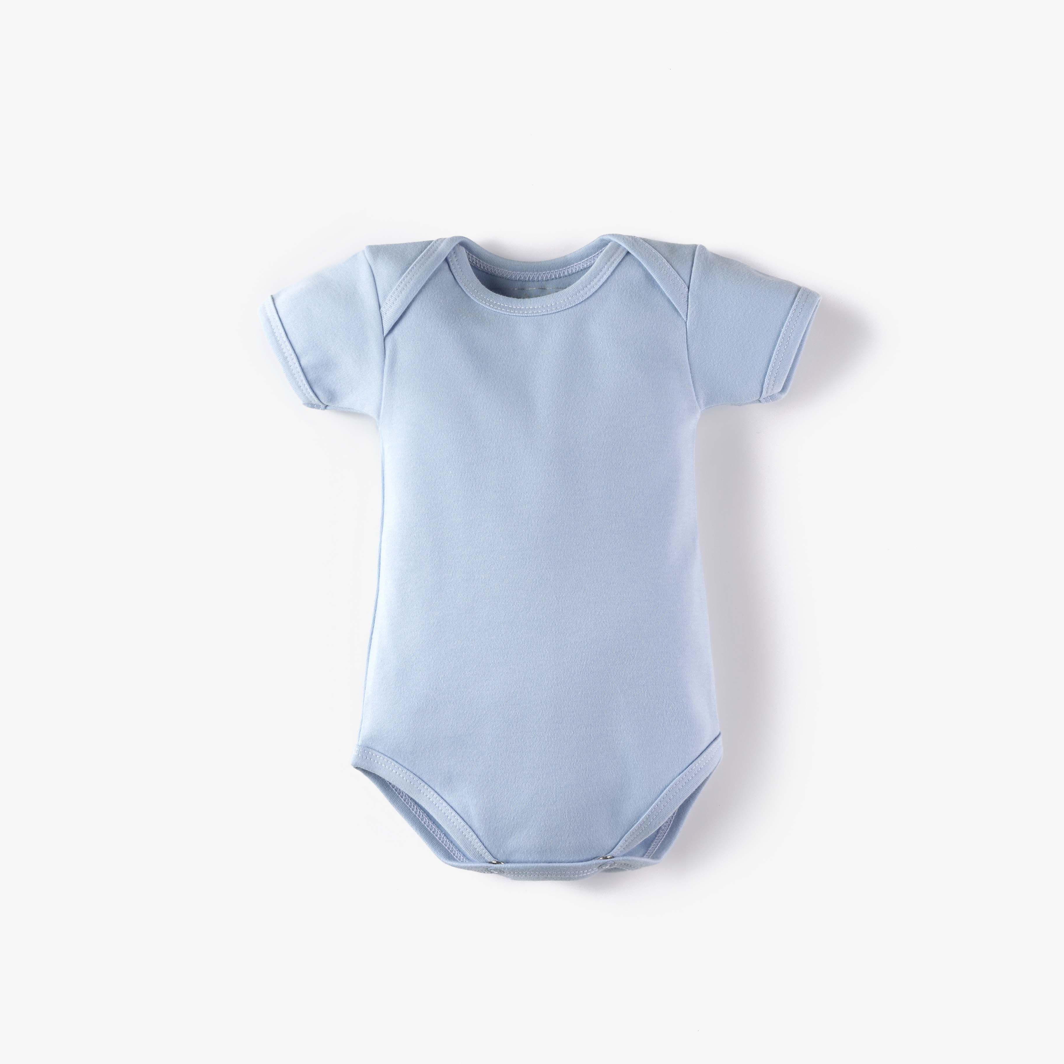 Body Manga Curta Comfort em Algodão Egípcio Azul Bebê 3m