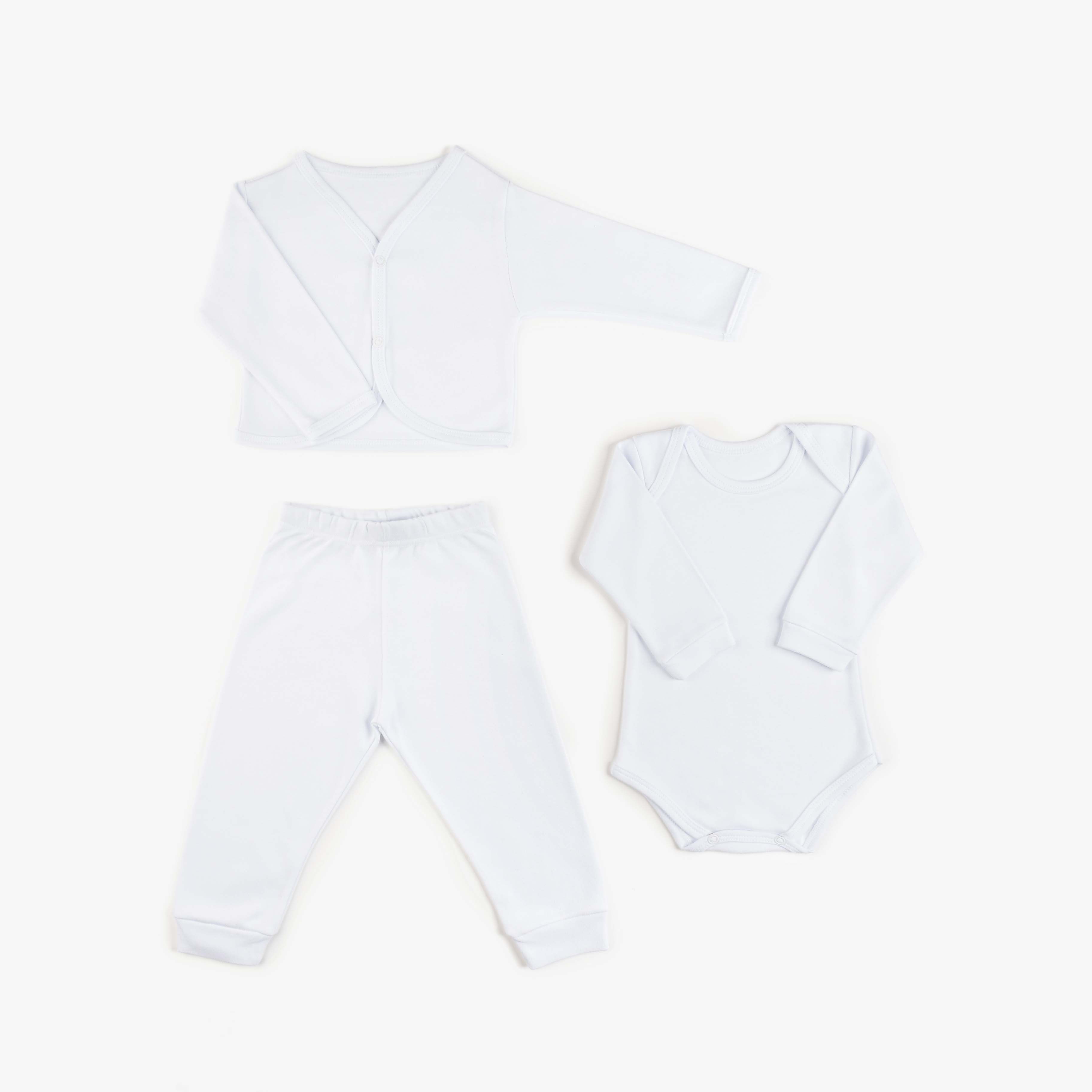 Kit Body, Calça e Casaquinho Comfort em Algodão Egípcio Branco