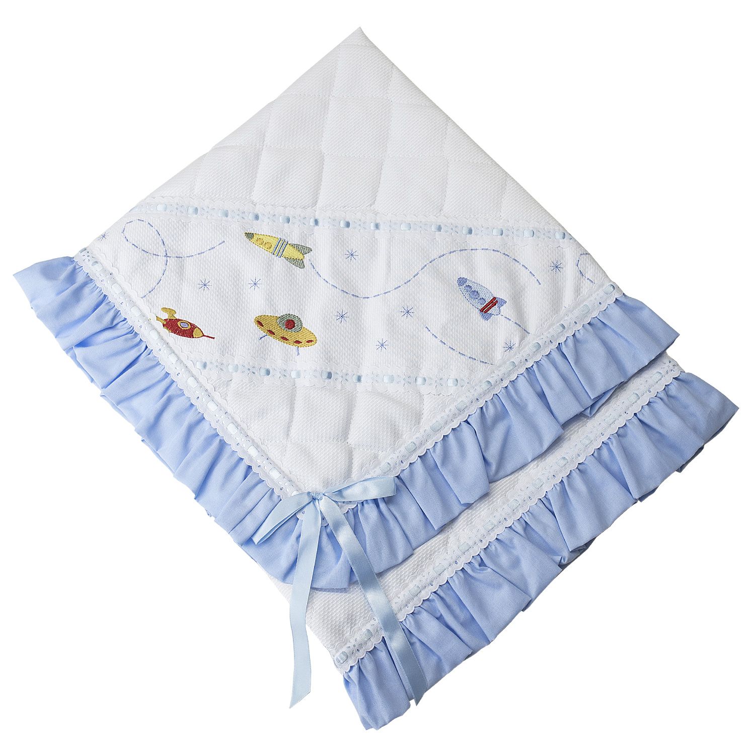 Manta Matelada Espacial Baby Azul 75cm