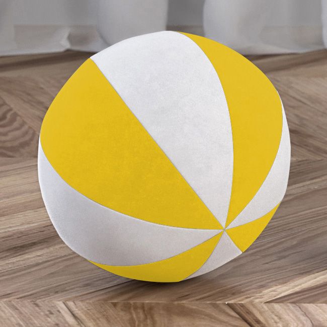 Bola de Plush Branco/Amarelo 22cm