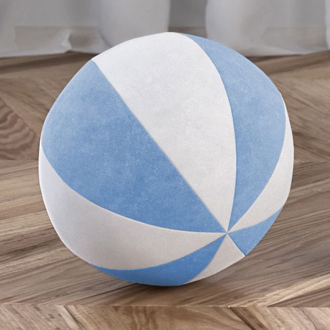 Bola de Plush Branco/Azul Bebê 22cm