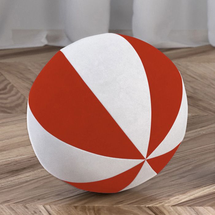 Bola de Plush Branco/Vermelho 22cm