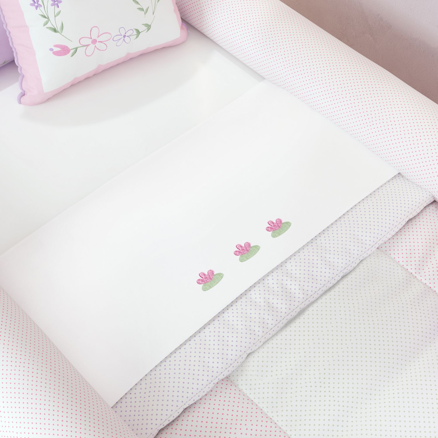 Jogo de Lençol Mini Cama Floral Monet